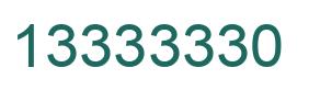 Number 13333330 green image