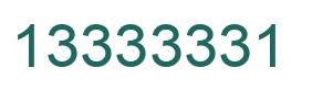 Number 13333331 green image