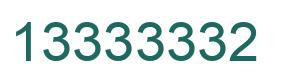 Number 13333332 green image