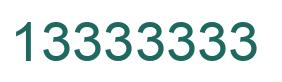 Number 13333333 green image