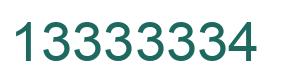 Number 13333334 green image