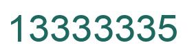 Number 13333335 green image