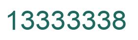 Number 13333338 green image