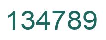 Number 134789 green image