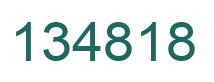 Number 134818 green image