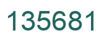Number 135681 green image
