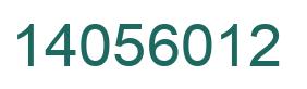 Number 14056012 green image