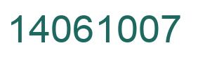 Number 14061007 green image
