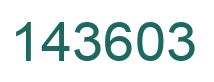 Number 143603 green image