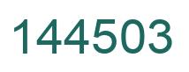 Number 144503 green image
