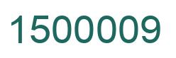 Number 1500009 green image