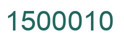 Number 1500010 green image