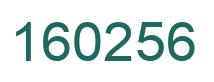 Number 160256 green image