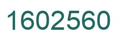 Number 1602560 green image