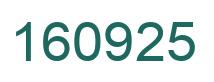 Number 160925 green image