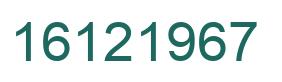 Number 16121967 green image