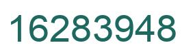 Number 16283948 green image