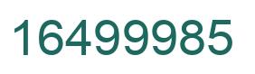 Number 16499985 green image