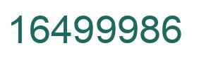 Number 16499986 green image