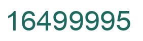 Number 16499995 green image