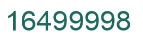 Number 16499998 green image