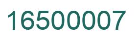 Number 16500007 green image