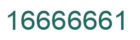 Number 16666661 green image