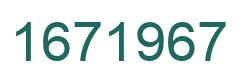 Number 1671967 green image