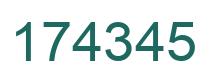 Number 174345 green image
