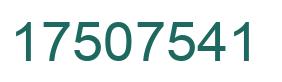 Number 17507541 green image
