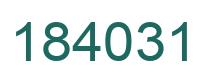 Number 184031 green image