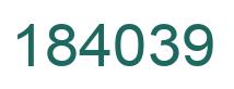 Number 184039 green image