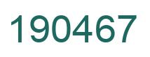 Number 190467 green image