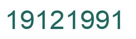 Number 19121991 green image