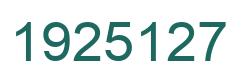 Number 1925127 green image