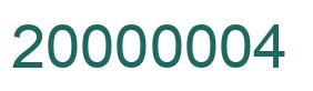 Number 20000004 green image