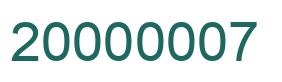 Número 20000007 imagen verde