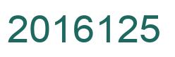 Number 2016125 green image