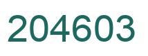 Number 204603 green image