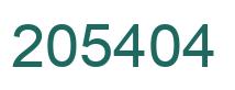 Number 205404 green image