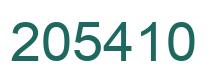 Number 205410 green image