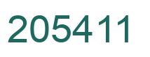 Number 205411 green image