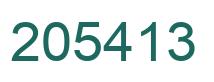 Number 205413 green image