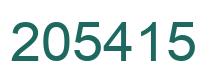 Number 205415 green image