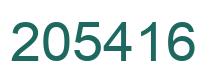 Number 205416 green image