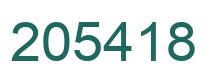 Number 205418 green image