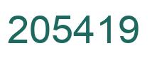 Number 205419 green image