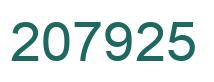 Number 207925 green image