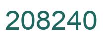 Number 208240 green image