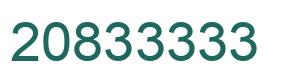 Number 20833333 green image